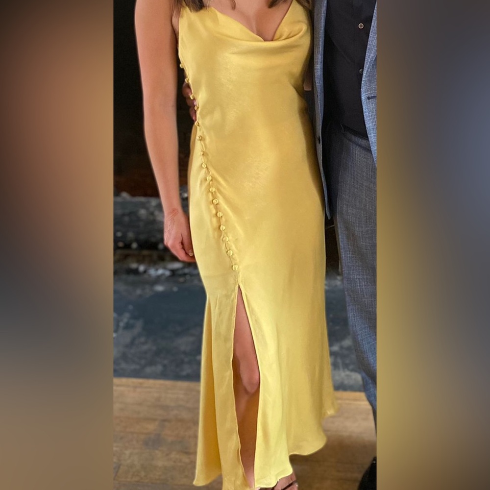 Zara Yellow Slip Dress